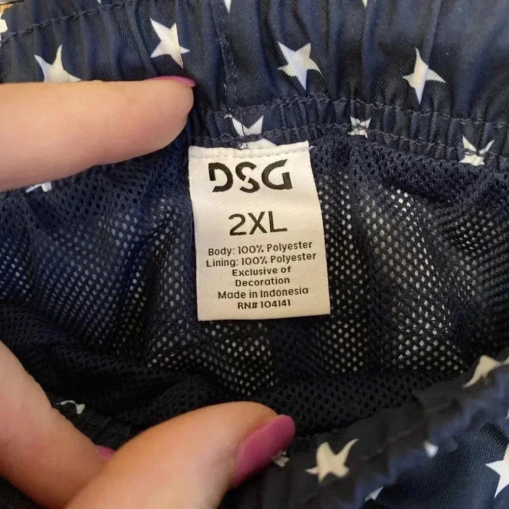 DSG Dicks Sporting Goods Mens Athletic Training Swim Shorts Stars Patriotic 2XL